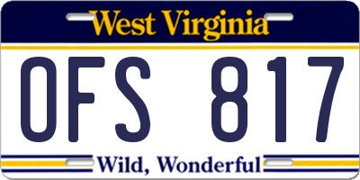 WV license plate OFS817