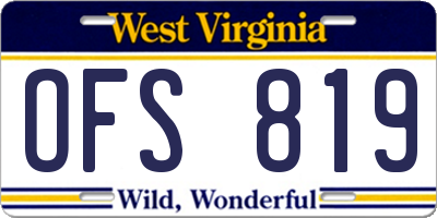 WV license plate OFS819