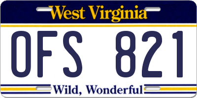 WV license plate OFS821