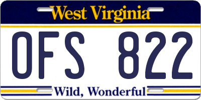 WV license plate OFS822