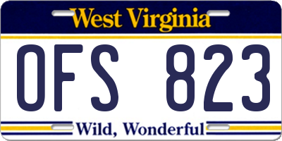 WV license plate OFS823