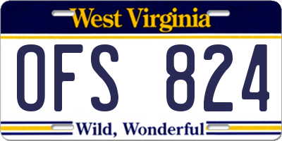 WV license plate OFS824