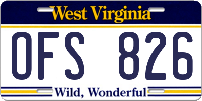 WV license plate OFS826