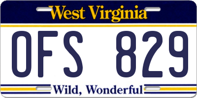 WV license plate OFS829