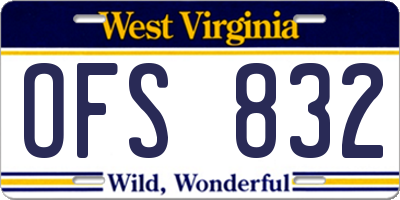 WV license plate OFS832