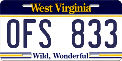 WV license plate OFS833