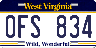WV license plate OFS834