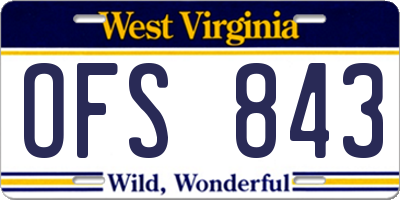 WV license plate OFS843