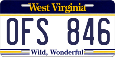 WV license plate OFS846