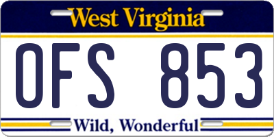 WV license plate OFS853