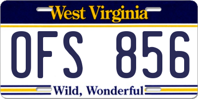 WV license plate OFS856