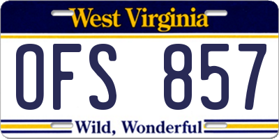 WV license plate OFS857