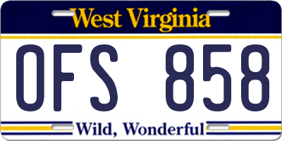 WV license plate OFS858