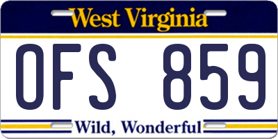 WV license plate OFS859