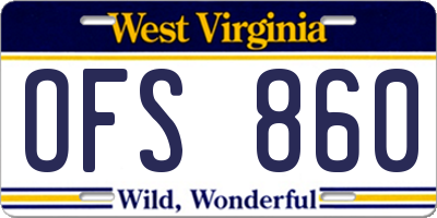 WV license plate OFS860