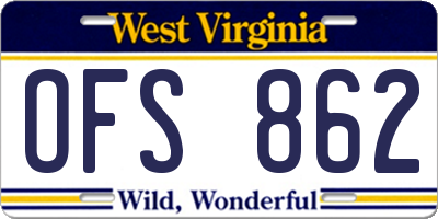 WV license plate OFS862
