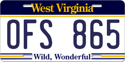 WV license plate OFS865