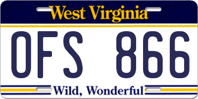WV license plate OFS866