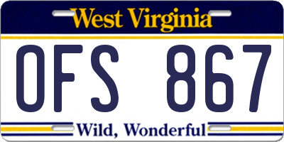 WV license plate OFS867