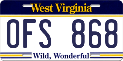 WV license plate OFS868