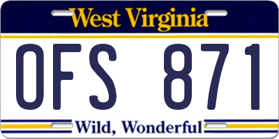 WV license plate OFS871