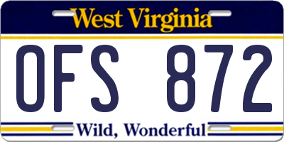 WV license plate OFS872