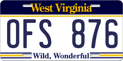 WV license plate OFS876