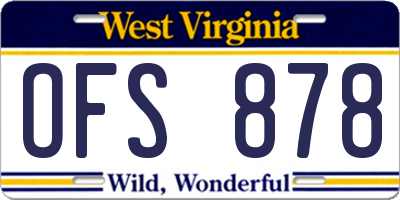 WV license plate OFS878