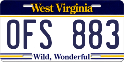 WV license plate OFS883