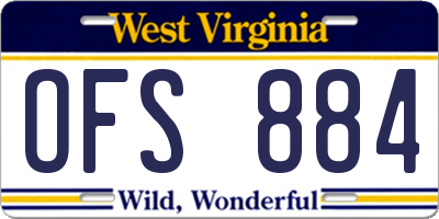 WV license plate OFS884