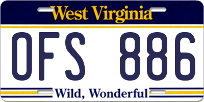 WV license plate OFS886