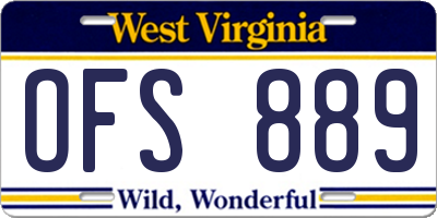 WV license plate OFS889