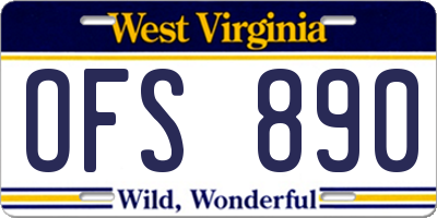 WV license plate OFS890