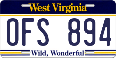 WV license plate OFS894