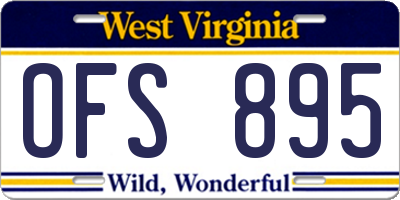 WV license plate OFS895