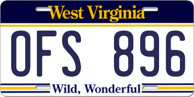 WV license plate OFS896