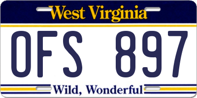 WV license plate OFS897