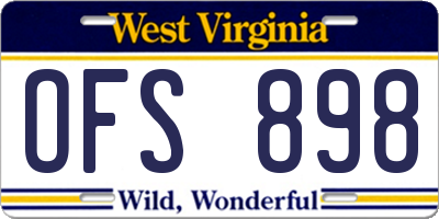 WV license plate OFS898