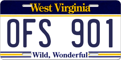 WV license plate OFS901