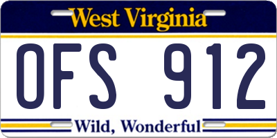 WV license plate OFS912
