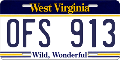 WV license plate OFS913