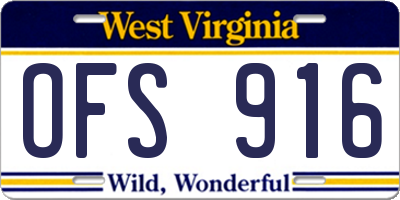 WV license plate OFS916