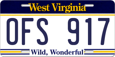 WV license plate OFS917