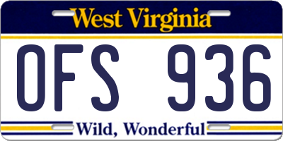 WV license plate OFS936