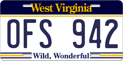 WV license plate OFS942
