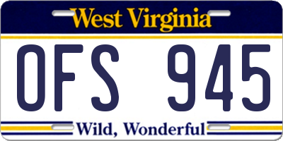 WV license plate OFS945