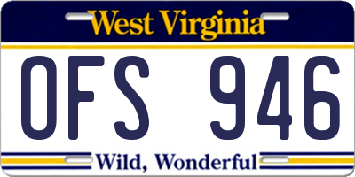 WV license plate OFS946