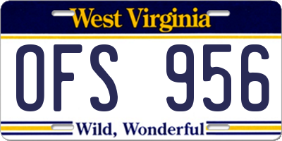 WV license plate OFS956