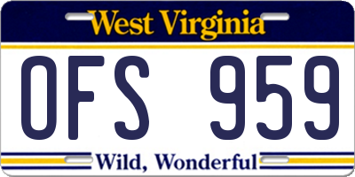 WV license plate OFS959