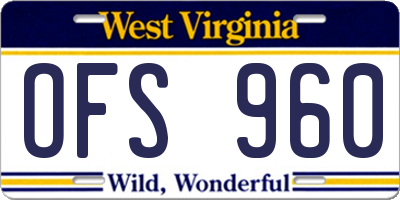 WV license plate OFS960